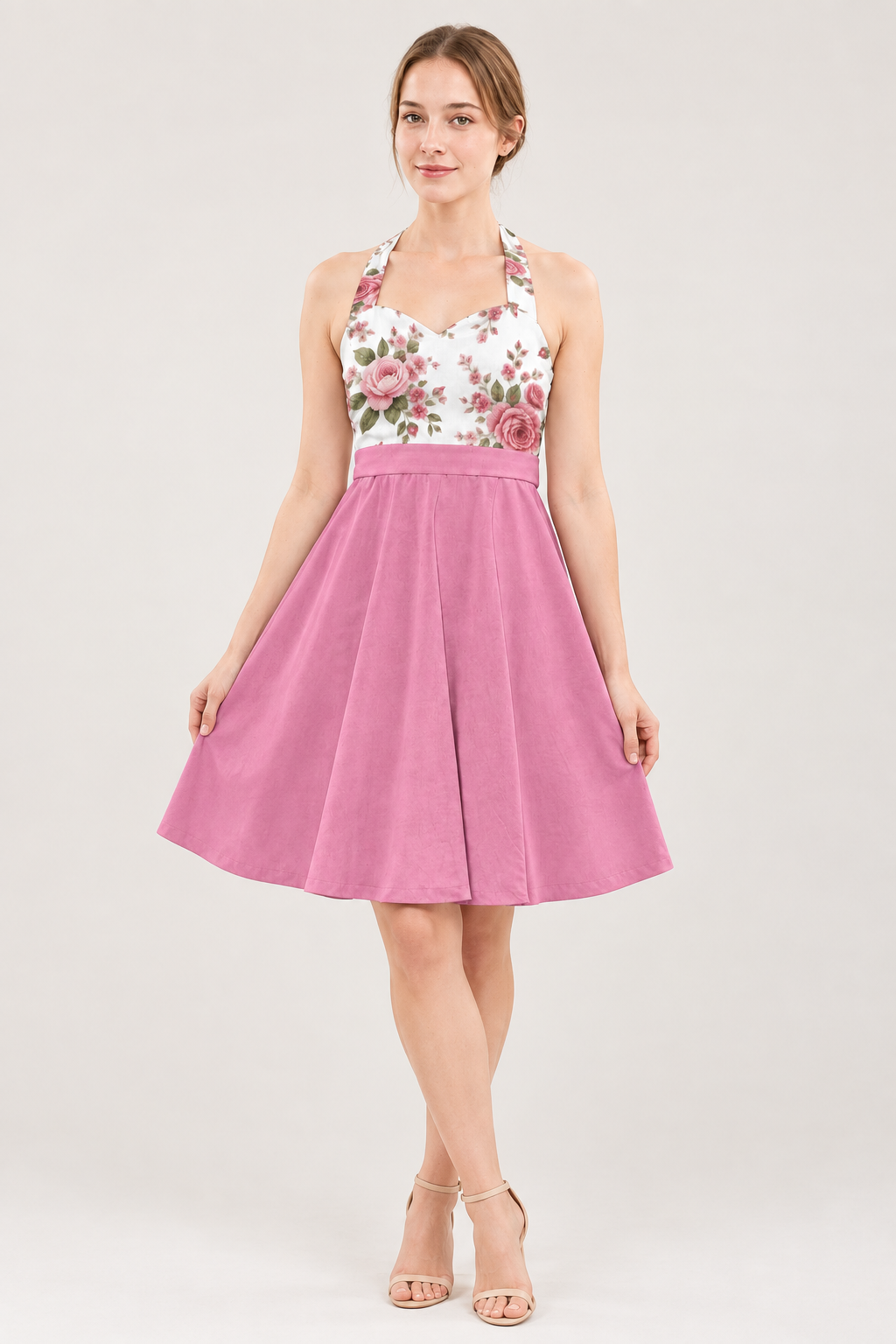 All-Over Print Women’s Halter Skater Dress