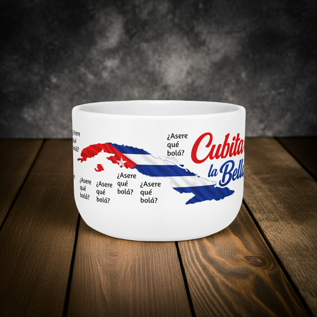 Ceramic Mug — Cubita la Bella Cuban Flag Latte Mug (25oz)