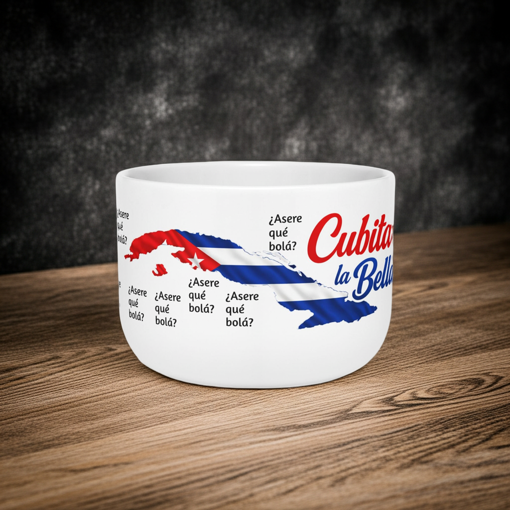 Ceramic Mug — Cubita la Bella Cuban Flag Latte Mug (25oz)