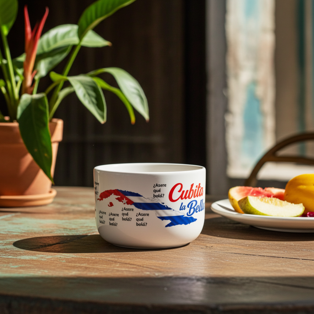 Ceramic Mug — Cubita la Bella Cuban Flag Latte Mug (25oz)
