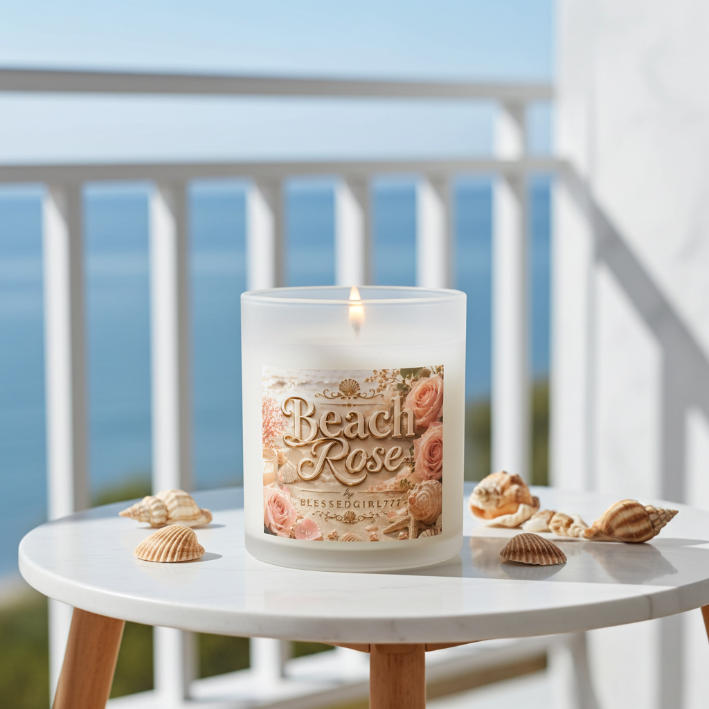 Beach Rose Glaskerze — 312g Duftkerze mit blumig-maritimer Note