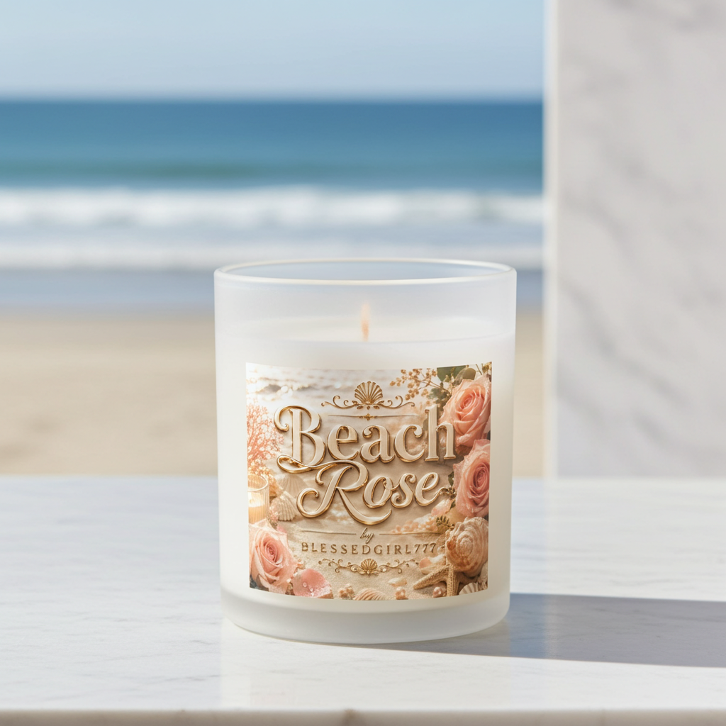 Beach Rose Glaskerze — 312g Duftkerze mit blumig-maritimer Note
